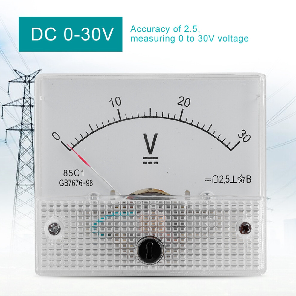 Dc 0-30V Dc Analog 85C1 Current Voltmeter Voltage 2.5 Accuracy Voltage Analog Voltmeter Panel 8481324109235