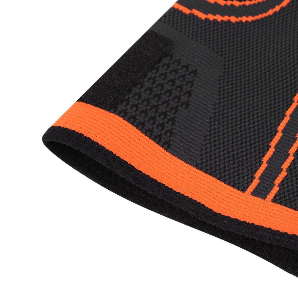 Orange Knee Support Brace Guard Adjustable Band Knees Sleeve Protector Outdoor Indoor Sports M