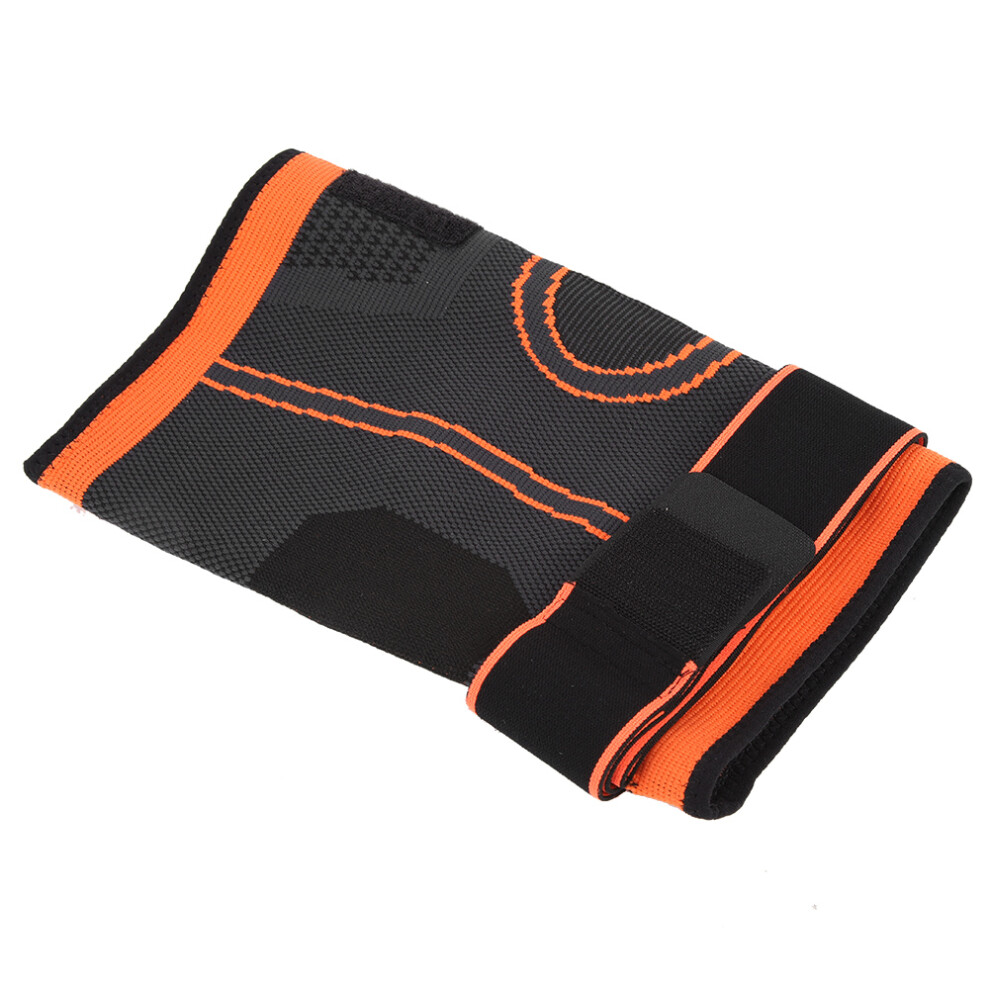 Orange Knee Support Brace Guard Adjustable Band Knees Sleeve Protector Outdoor Indoor Sports L