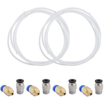 PTFE-Rohr 2m & Pneumatische Verbindungsteile: 4x PC4 M6 Schnellkupplung + 4x PC4 M10 Gerade