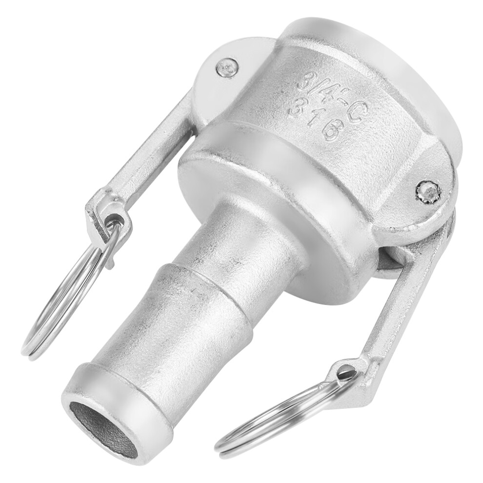 1Pc Stainless Steel 316 Type C Camlock Adapter Coupling Female End X Male Barb Dn20 G3/4 8231324110850
