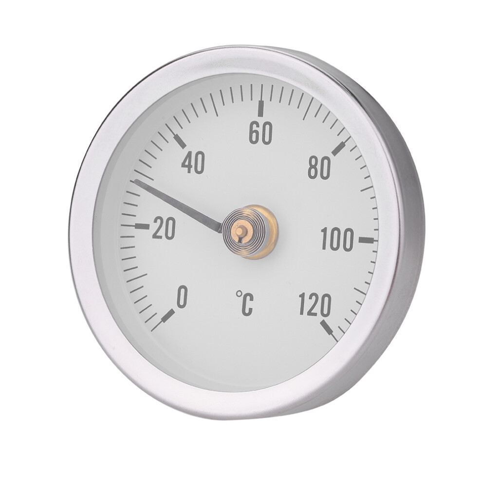 63mm Waterproof Dustproof IP55 0-120 Bimetal Temperature Spring Thermometer Pipe Surface