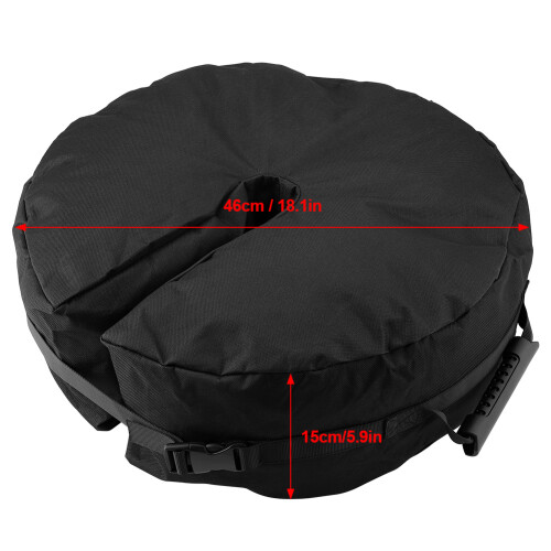 Runder Sandgewichtbeutel für Terrassenschirm, 46*15cm, Schwarz 2