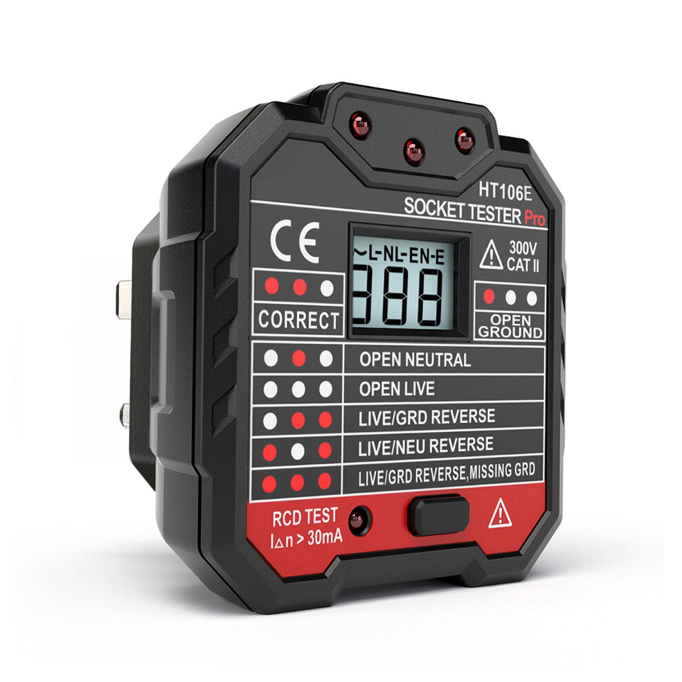 Habotest Advanced Rcd Electric Socket Tester Automatic Neutral Live Earth Wire Testing Circuit Polarity Detector Wall Plug Breaker Finder E 4251324117745