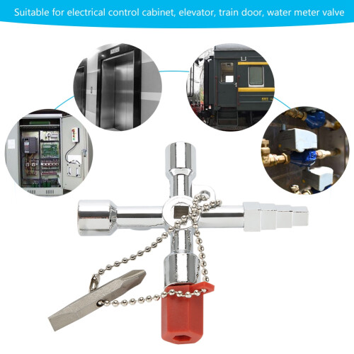 4 in 1 Multifunctional Universal Key Tool Cross Square Triangle for Electrical Control Cabinet 2