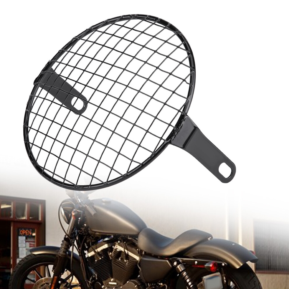 6.5In Motorcycle Side Mount Headlight Round Grill Cover Mask For Cruiser Chopper Cafe Racer #2 9351324124660