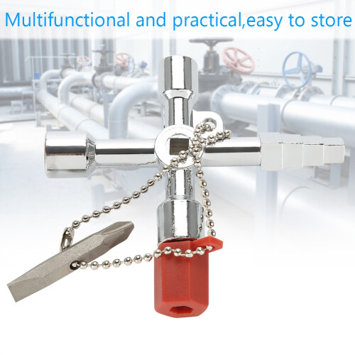 4 in 1 Multifunctional Universal Key Tool Cross Square Triangle for Electrical Control Cabinet