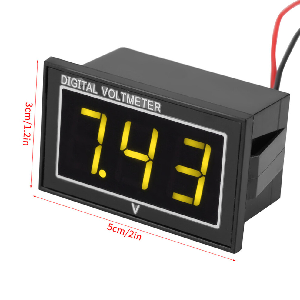 1pc Digital 0.56â³ LED Display Waterproof Voltmeter DC Voltage Meter Panel (2.5-30V, Yellow)-image-OPC-PHWF92C-NEW