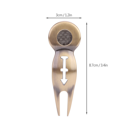Multi Function Aluminum Alloy Golf Divot Tool Green Lawn Repair Fork Ball Marker 2