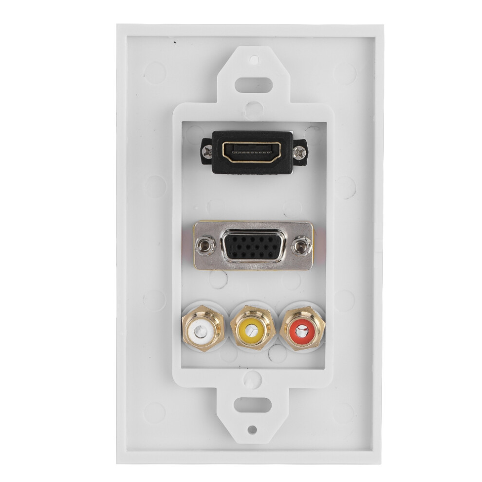 3 In 1 Hdmi Vga Rca Ports Multimedia Panel Multi Level Protection Multimedia Wall Socket 6911324128339