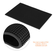 1pc Soft Black Color PVC Bar Mat Waterproof Coaster Kitchen Tool (#1)