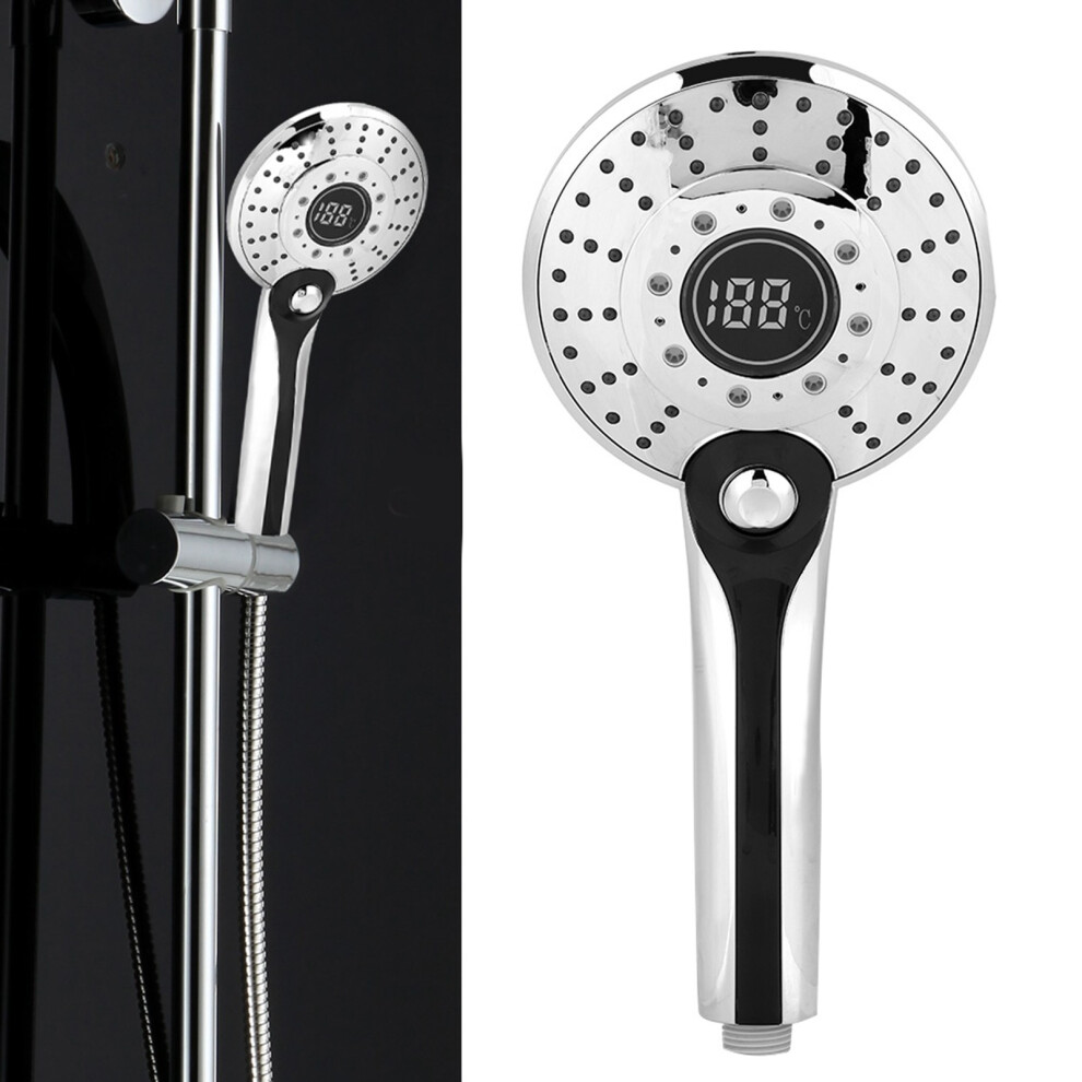 Digital Display Handheld Shower Head With 3-Color Temperature Control Led 3 Spraying Mode Light
