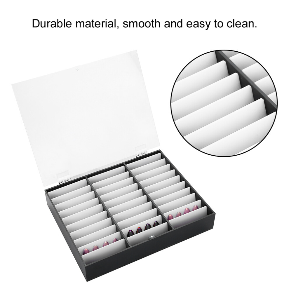 Black Nail Art Decoration Container Empty Nail Tips Storage Box Fake Nail Display Case (Black)