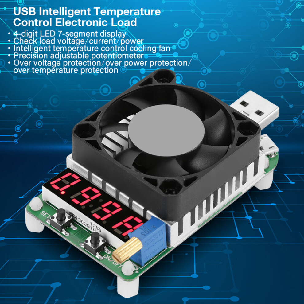 Ld35 Usb Electronic Load Digital Display Battery Test Adjustable Resistor Voltage Current Mete 7601324131789
