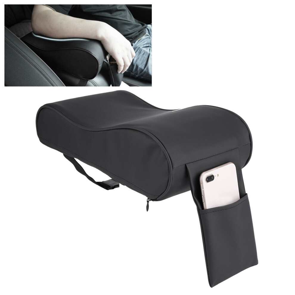 Universal Leather Car Armrest Pad Memory Foam Auto Cushion Mat Covers With Cell Phone Pocket 9301324132608
