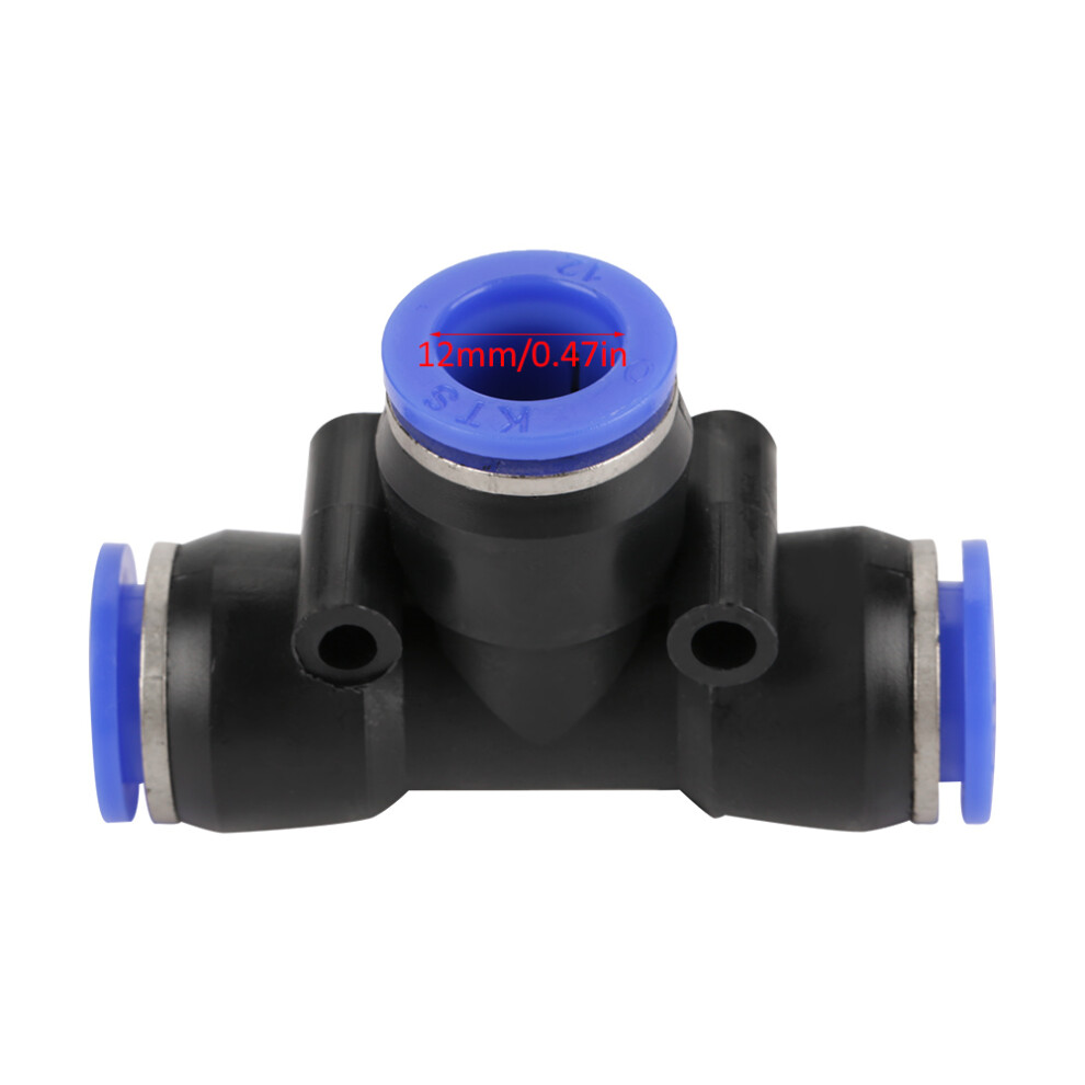 10Pcs Od 12Mm Air Hose Pneumatic 3 Way Tee Union Connector Air Push Quick Fittings 9471324133698