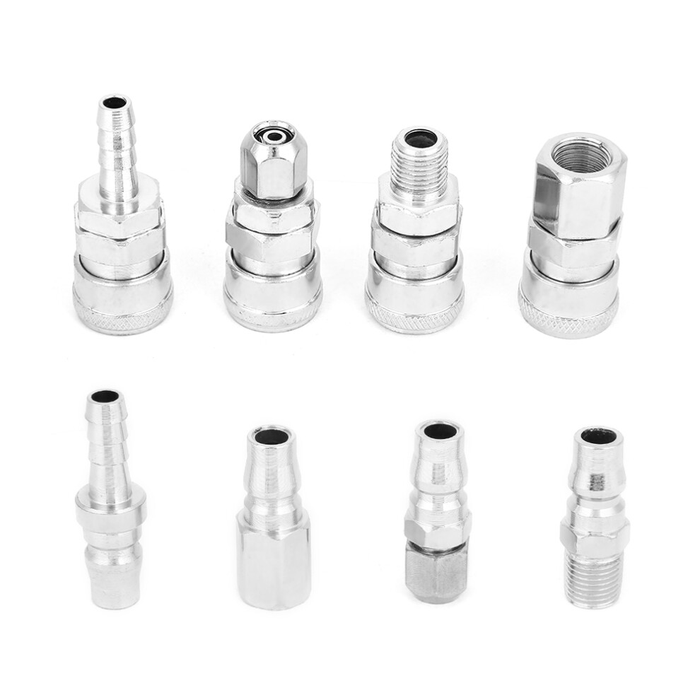 8Pcs 3/8Â Pneumatic Quick Fittings Release Plug Socket Connector Set For Air Compressor Hose 8401324135362