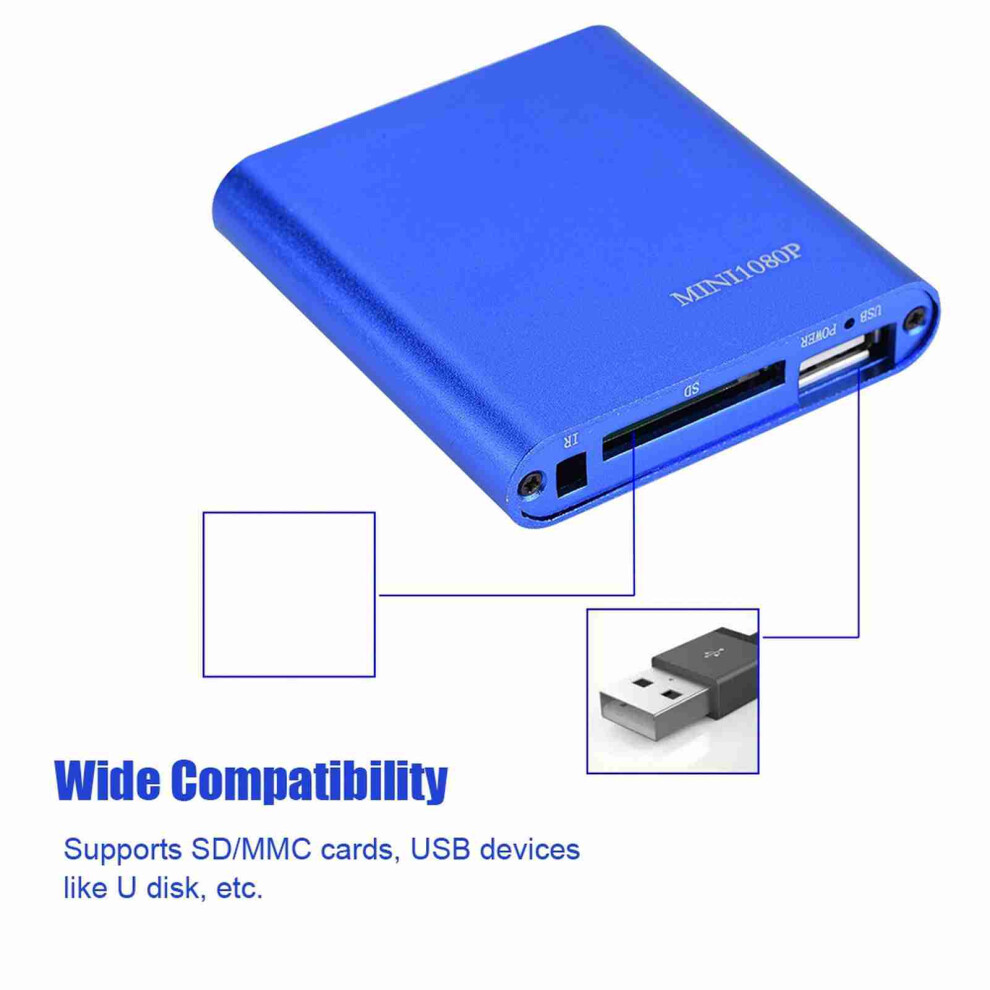Mini Hd Media Player Stereo Sound & 1080P Video Hdmi/Av Output Media Player Center - 9481324138067