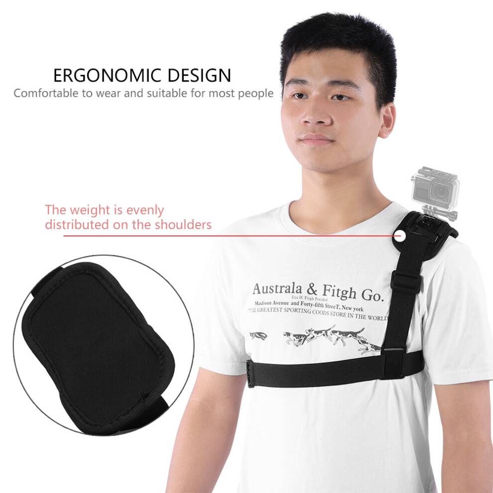 Adjustable Single Shoulder Chest Strap Harness Mount Adapter For Gopro Action Camera 6901324138131