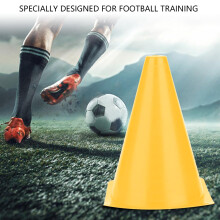 6 Stück Gelbe Fußball-Trainings Hütchen, 18 cm, Kunststoff-Fußballbarrieren