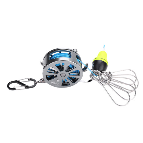 Fischverschluss-Schnallen Set 6m, 5 Verschlüsse mit Schwimmer, Silber 60# 1