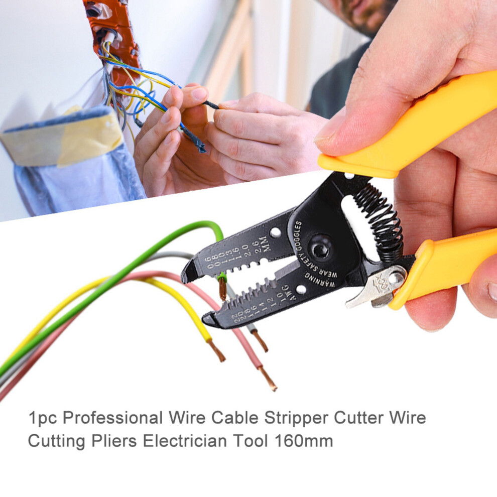 1Pc Professional Wire Cable Stripper Cutter Wire Cutting Pliers Electrician Tool 4981324147847