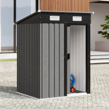 Garden Sanctuary 4 x 4ft Metal Outdoor Garden Storage Shed, Grey