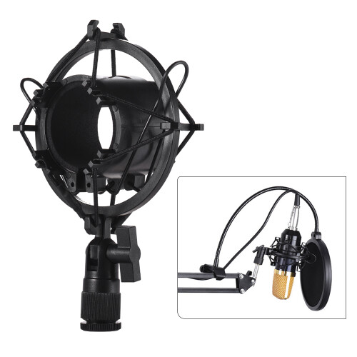 Universaler Mikrofon-Schockhalter für Kondensatormikrofone, Schwarz 1