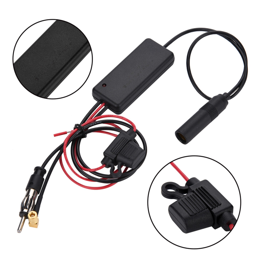 Auto Car Antenna Radio Signal Amplifier Booster Amp Fm Signal Strengthen 7891324152994