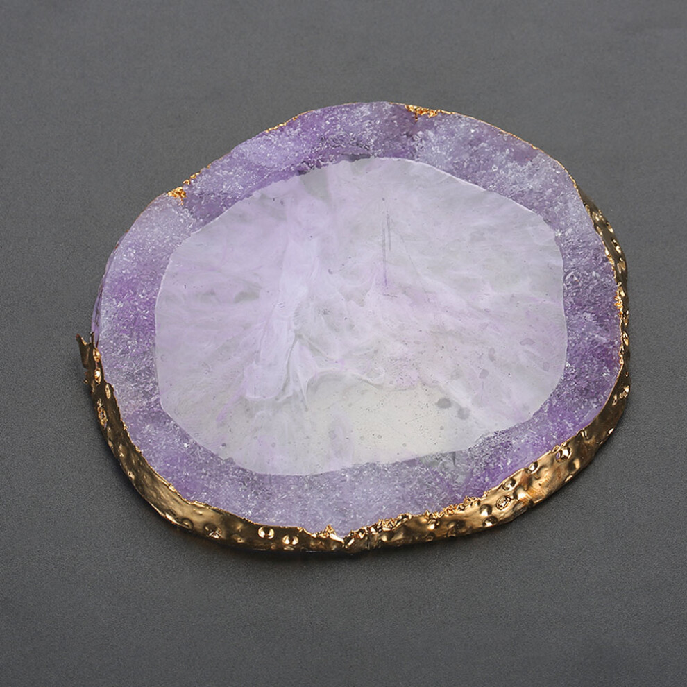 Golden/Purple Resin Nail Art Palette Paint Drawing Color Dish Edge Manicure Nail Diy Tool