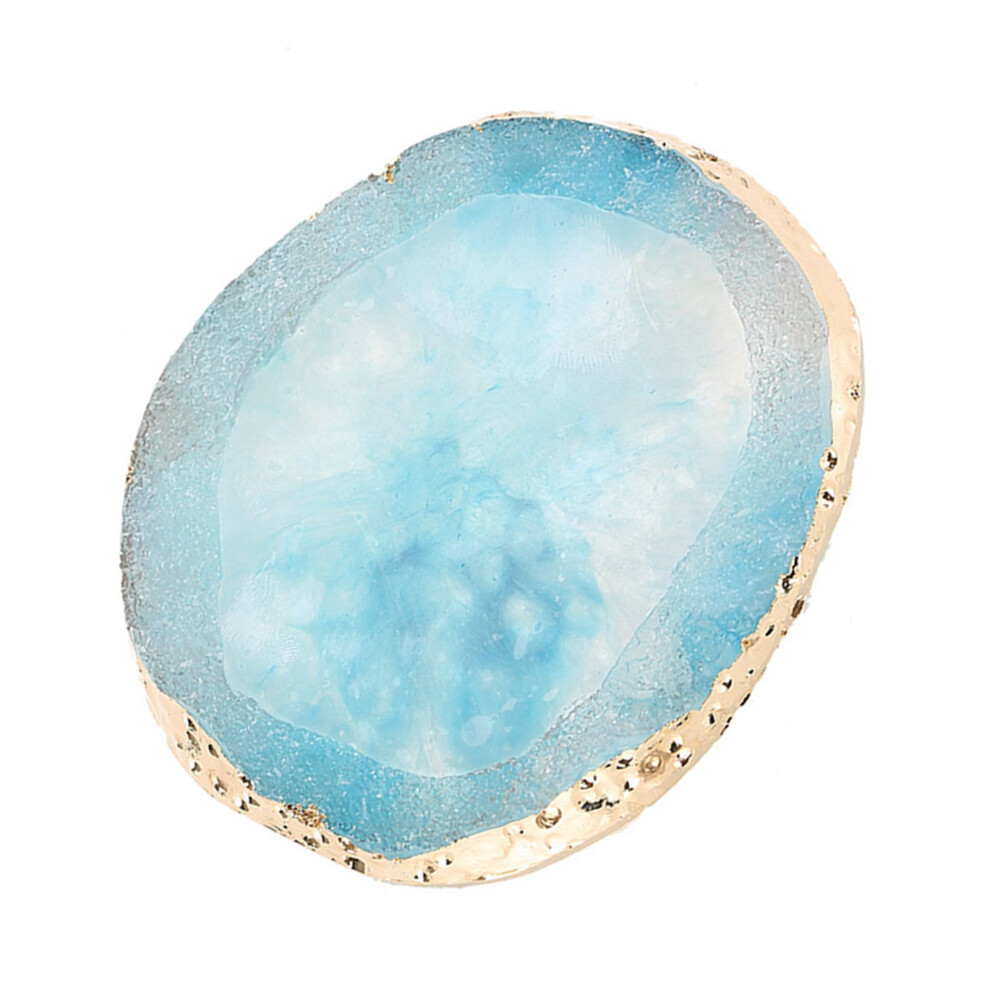 Golden/Blue Resin Nail Art Palette Paint Drawing Color Dish Edge Manicure Nail Diy Tool