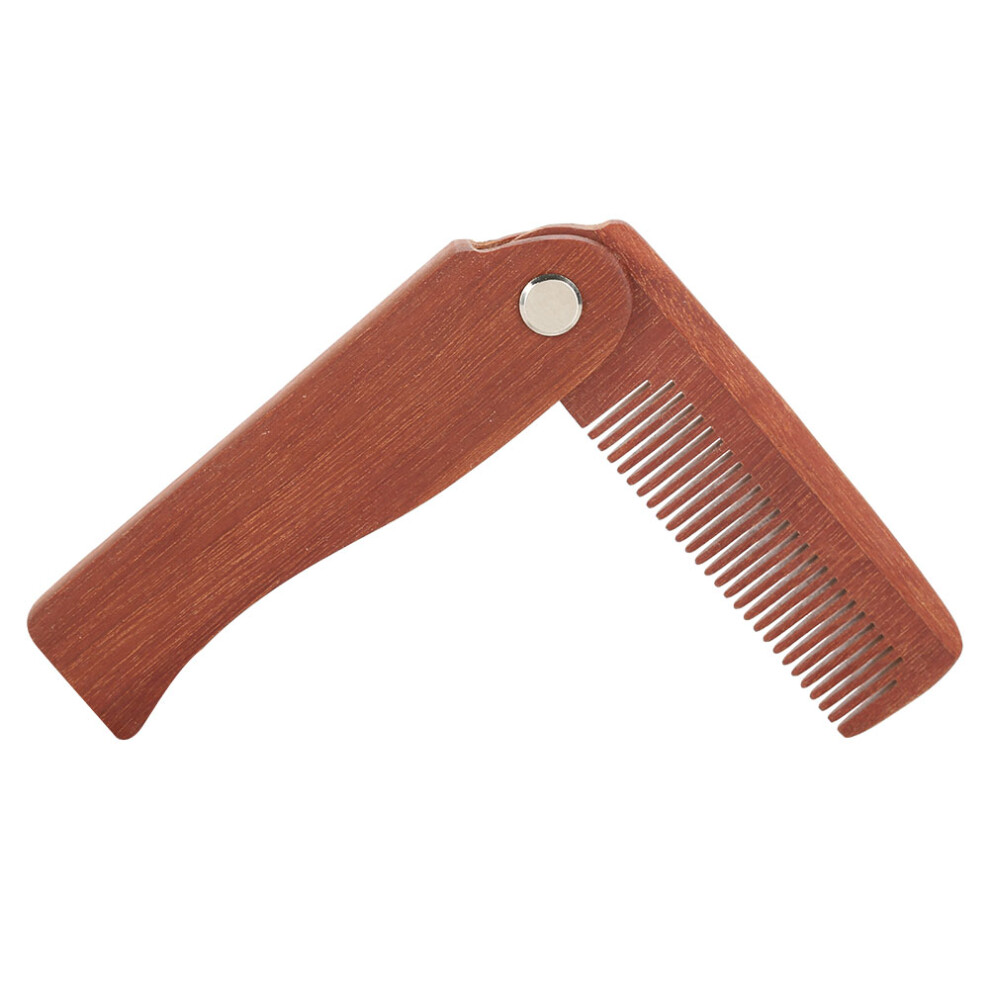 Unisex Portable Natural Wooden Beard Comb Folding Pocket Moustache Shaping Comb
