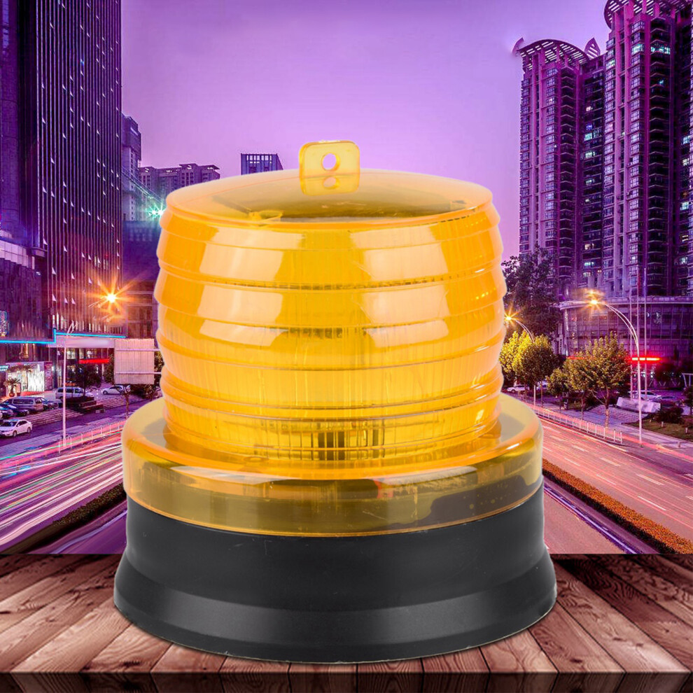 2V Solar Flashing Strobe Beacon Emergency Led Warning Car Auto Lamp Light/Yellow 7641324154777