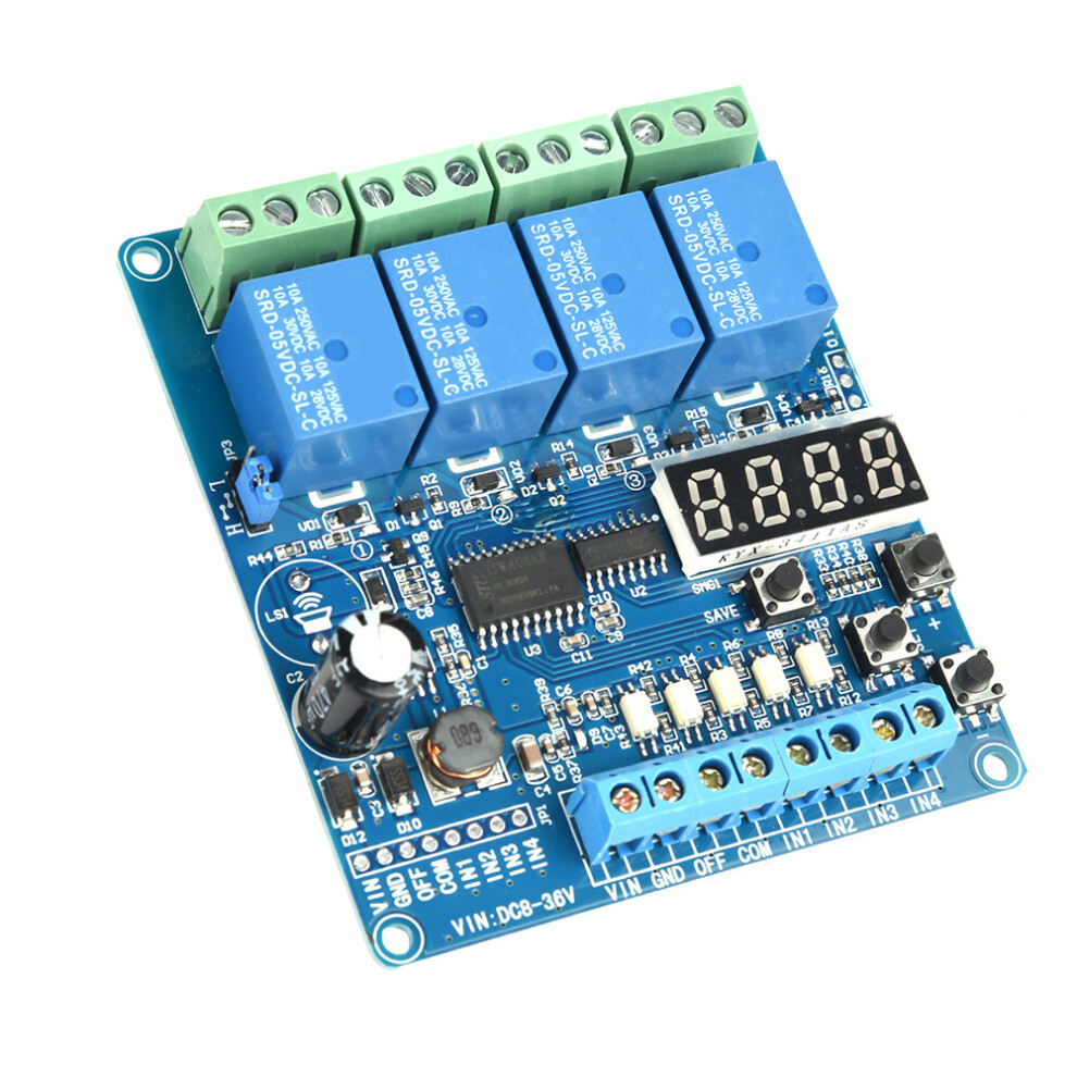 8-36V 4-Channel Multifunction Time Delay Relay Interface Board Module Optocoupler Led 8441324155663
