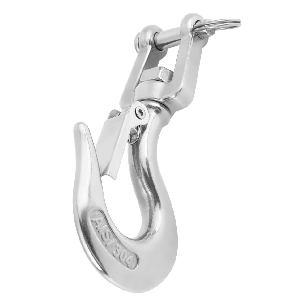 304 Stainless Steel Swivel Lifting Hook With Latch Rigging Accessory (650Kg) 4931324157902