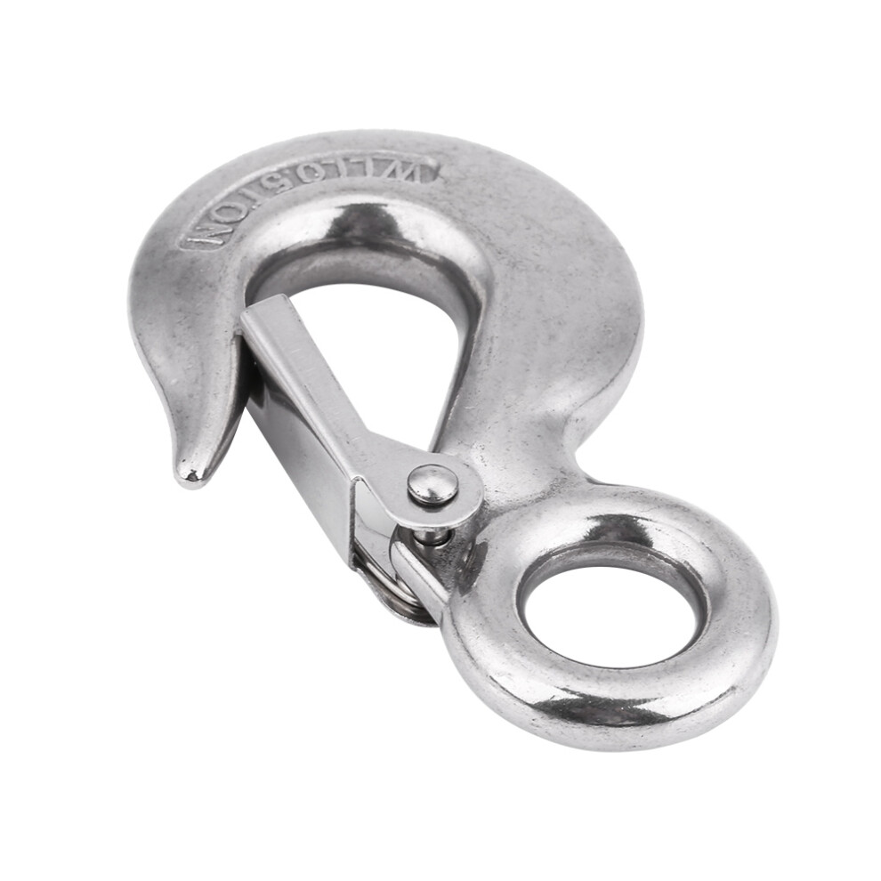 304 Stainless Steel Authentic Swivel Round Eye Snap Clip Cargo Lifting Hook(90Mm/0.5T) 4631324160154