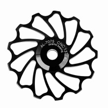 1 Pair MEIJUN Ceramic Bearing Rear Pulley Jockey Wheel Bike Guide Roller (13T, Black)