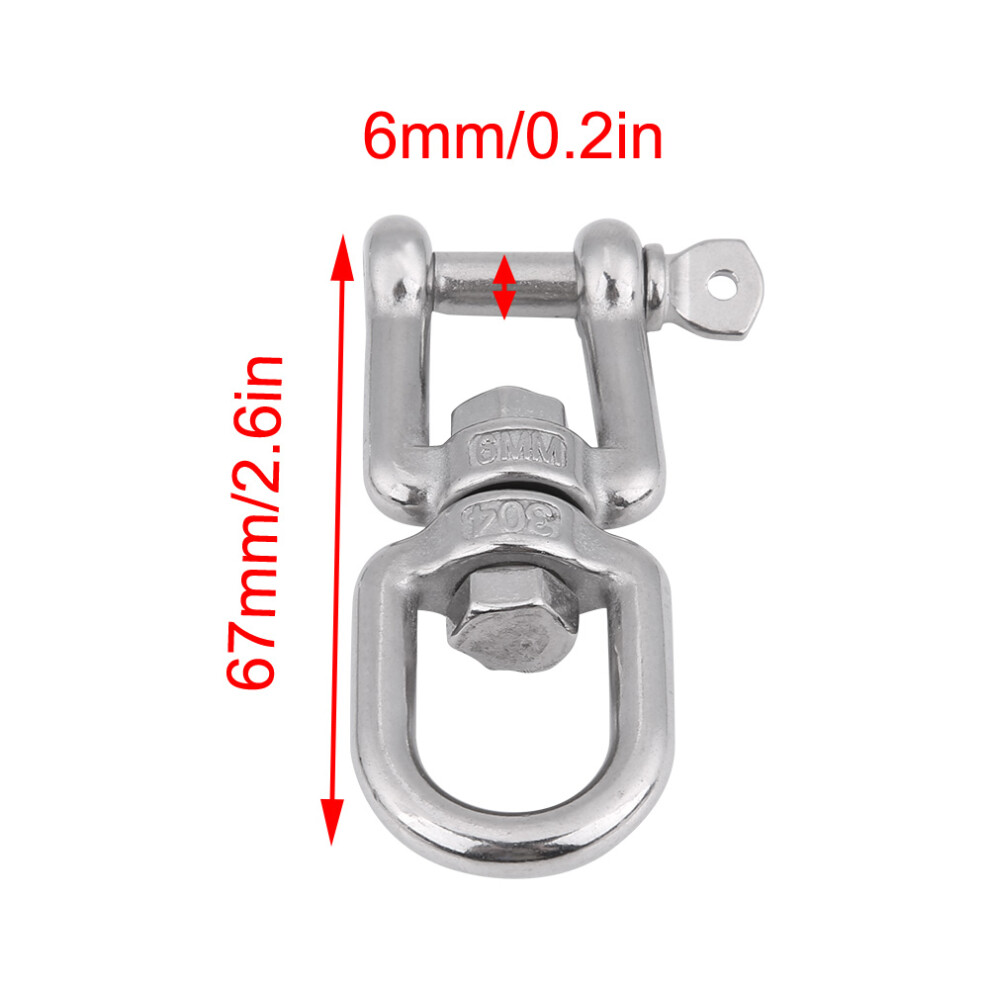 Heavy Duty304 Stainless Steel Swivel Ring Snap Rolling Shackle Device(6Mm) 9341324161314