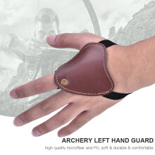 Bow Arrow Archery Left Hand Guard PU  Protective Gloves Shooting Protector(Brown)
