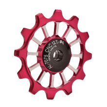 MEIJUN Keramischer Aluminium-Schaltwerk-Lenkungsrad hinten – Rot, 5cm