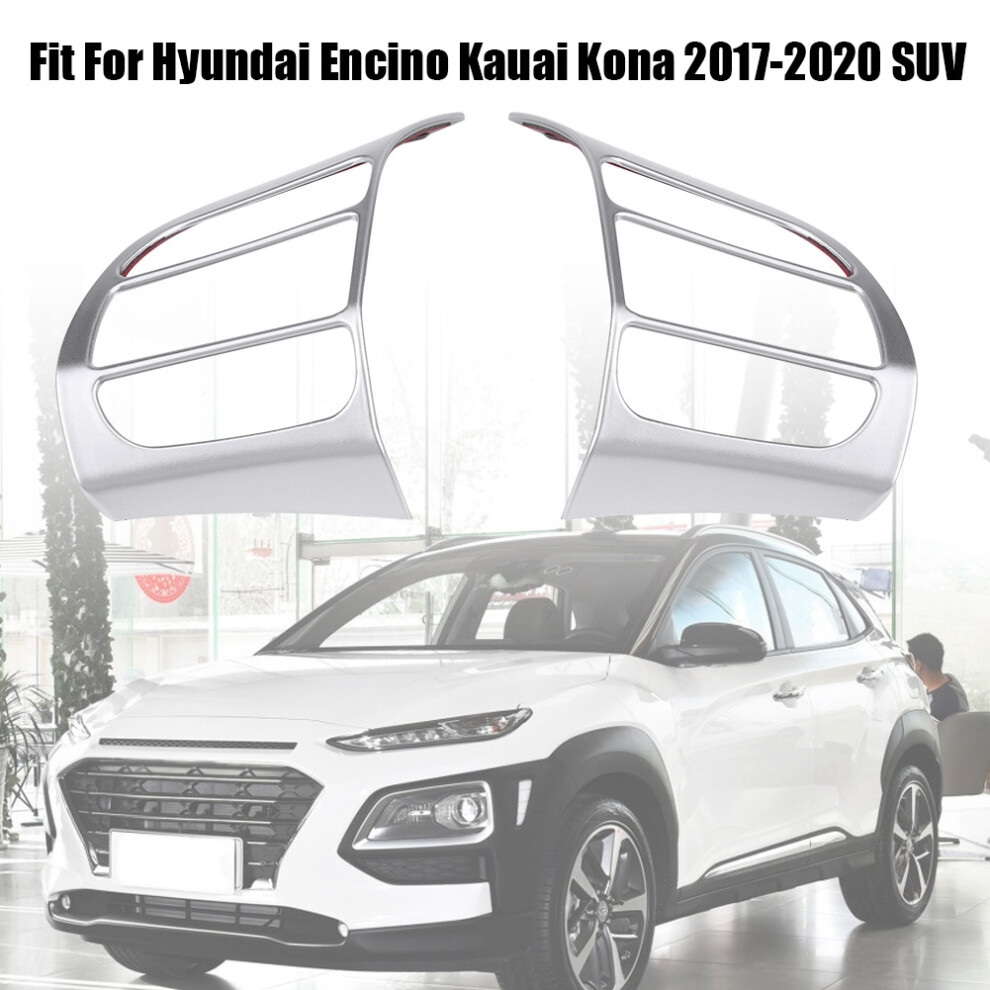 Car Interior Steering Wheel Cover Frame Trim For Hyundai Encino Kauai Kona 2017-2020 Suv Silver 9311324161720