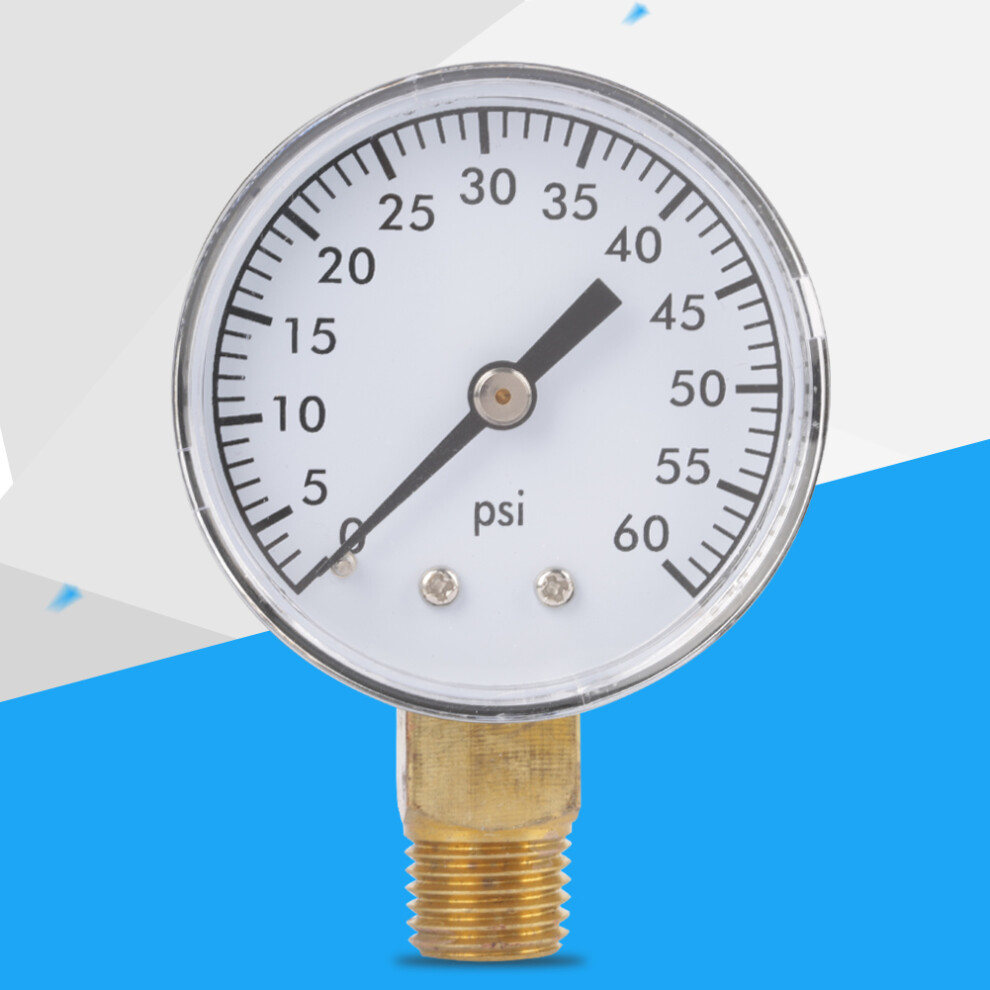 0-60Psi Pressure Gauge Manometer For Water Air Oil Dial Instrument Base Entry Npt 1/4" 8791324162261