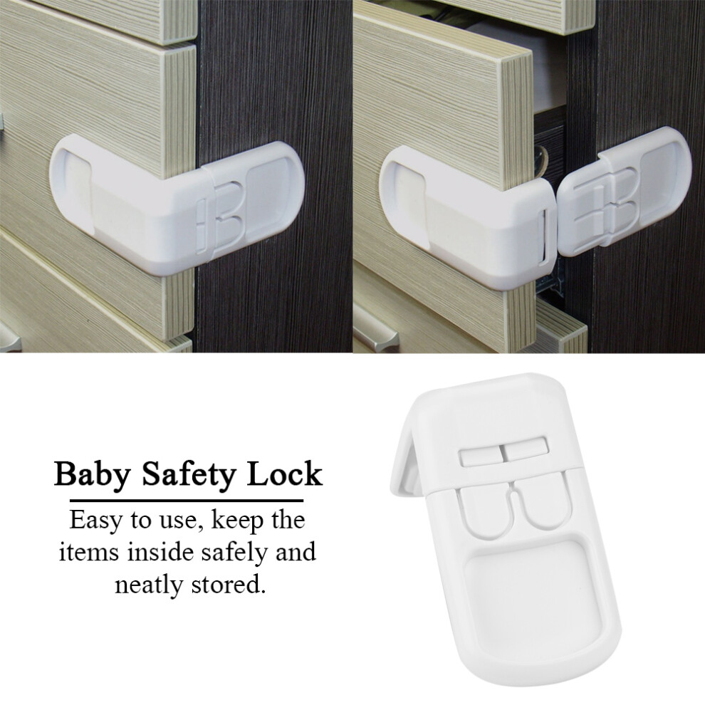 5Pcs Cabinet Drawer Door Locks Kids Children Protect Safety Home Accident Proof Lock(White)