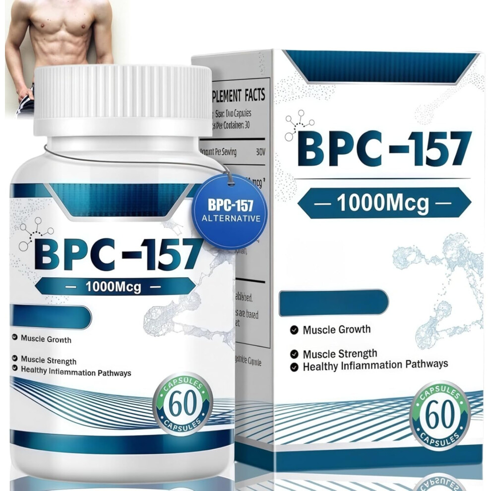 60Pcs BPC 157 Peptide Capsules,BPC 157 Peptide Capsules Oil for Skin,Energy Vitamins for Tiredness,Boostup for Menmultivitamin Tablets