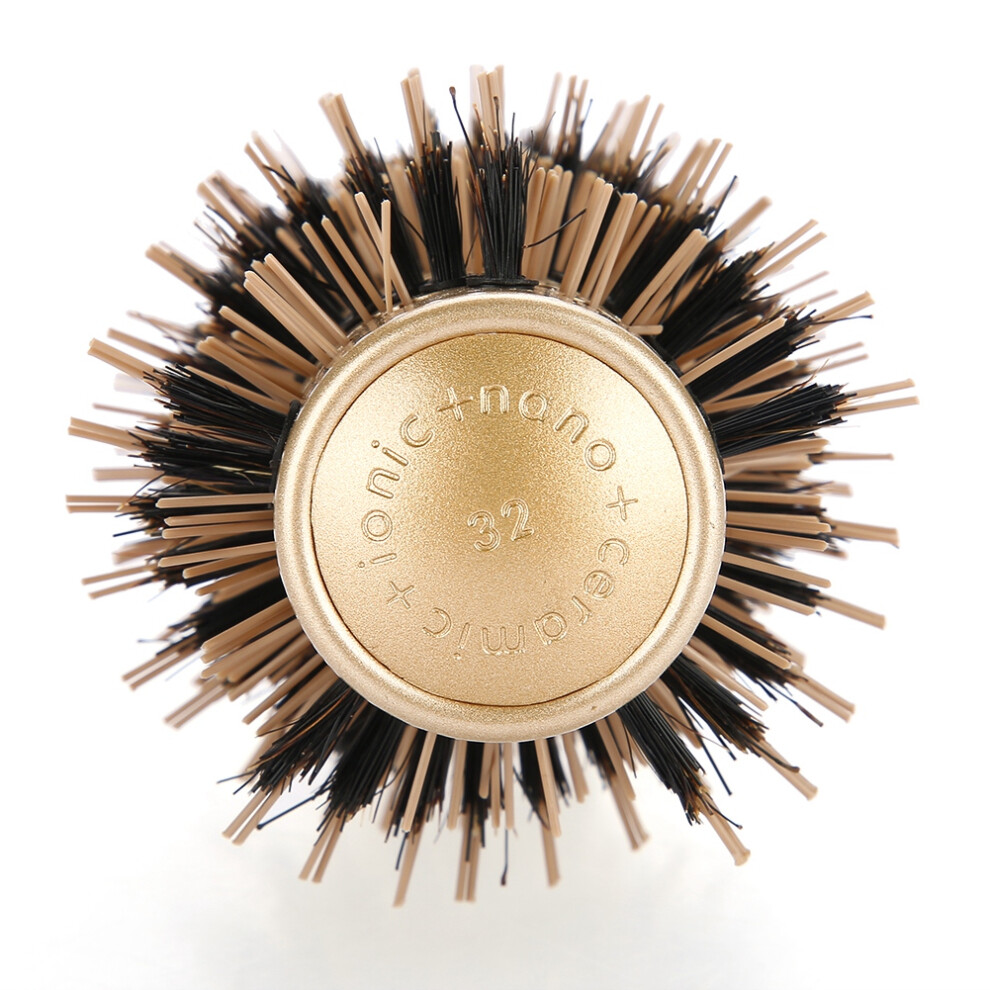 Unisex Professional Anti Static Round Hair Comb Salon Styling Brush Twill Nylon Broach(32Mm)
