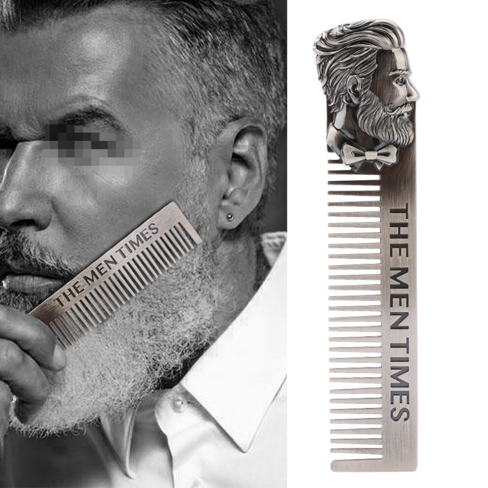 Gentleman Shape Stainless Steel Portable Pocket Beard Shaving Comb Mustache Hair