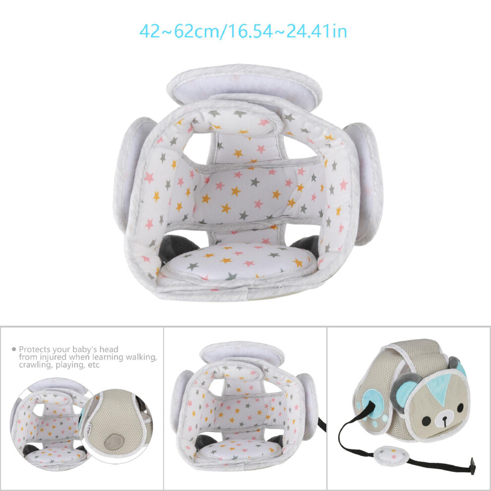 Cartoon Animal Baby Safety Hat Toddler Infant Walking Crawling Head Protection Hat(Bear)