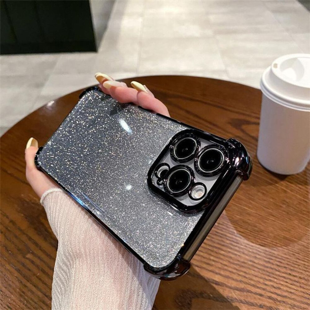(black, Xiaomi Redmi 9C NFC) For Iphone 16 15 14 13 12 Pro Max Samsung S25 S24 Plus A05 A06 A14 A15 A16 Redmi Note 13 12 Pro Bling Glitter Full Lens Protect Shockproof Phone Case