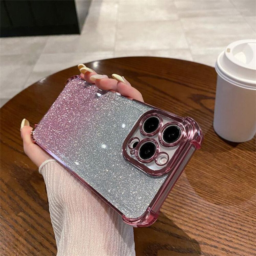 (pink, Tecno Spark 20) For Iphone 16 15 14 13 12 Pro Max Samsung S25 S24 Plus A05 A06 A14 A15 A16 Redmi Note 13 12 Pro Bling Glitter Full Lens Protect Shockproof Phone Case