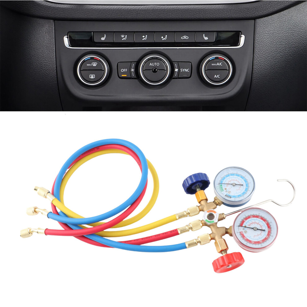 Refrigerant Air Conditioning Tools Ac Diagnostic Manifold Gauge Set W/ Hose And Hook Kit 9461324166062